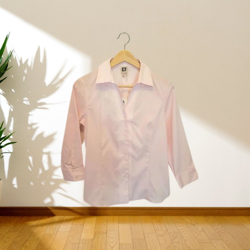 Anne Klein Light Pink Button-Down Shirt